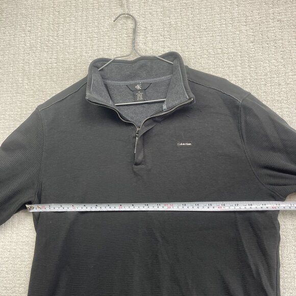 Calvin Klein Men’s Sz M Black Half Zip Lightweight Stretch Sweater Pullover Read - Picture 10 of 16